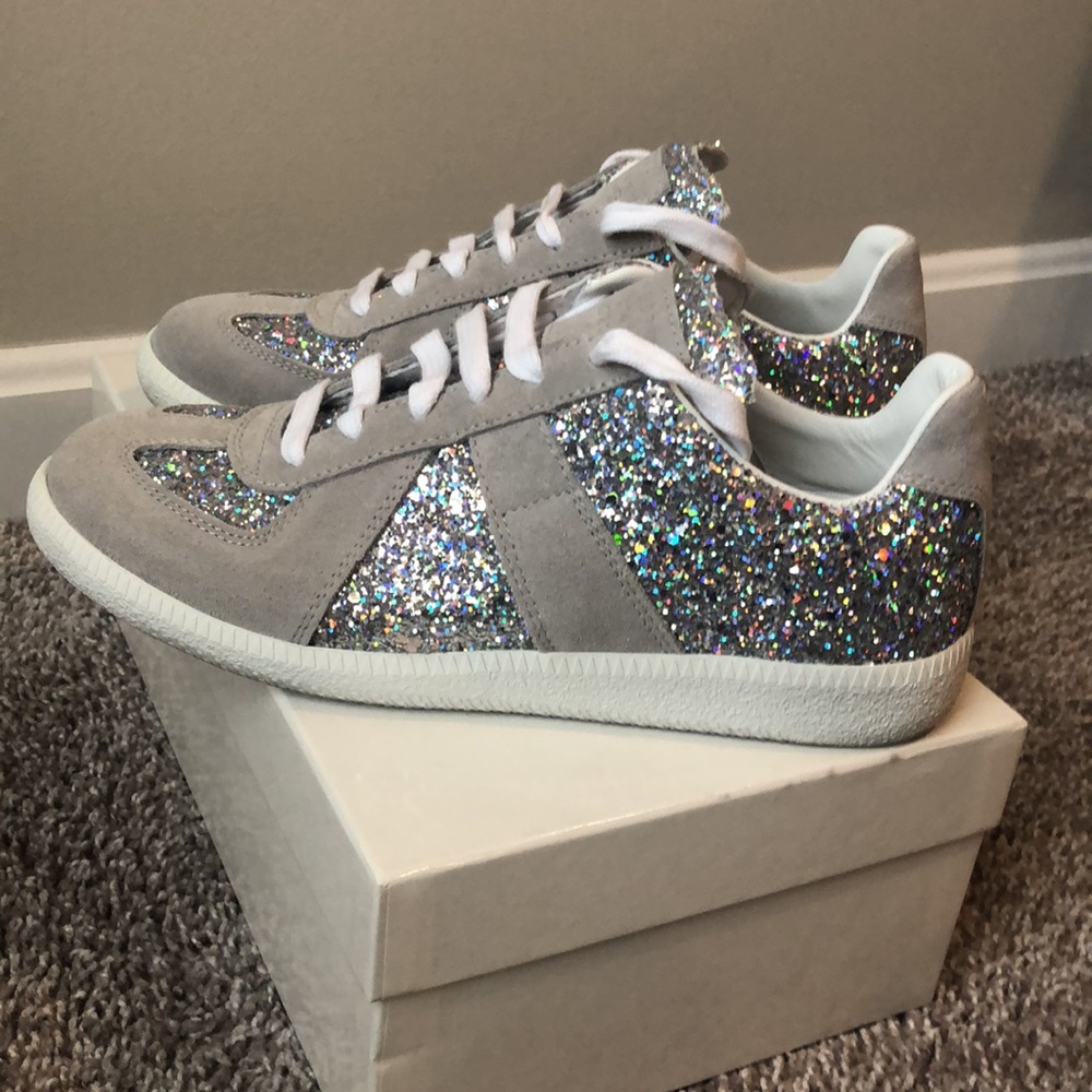 Genuine Maison Margiela Paris Women’s Glitter Sneakers. Size 37 / 6.5 US